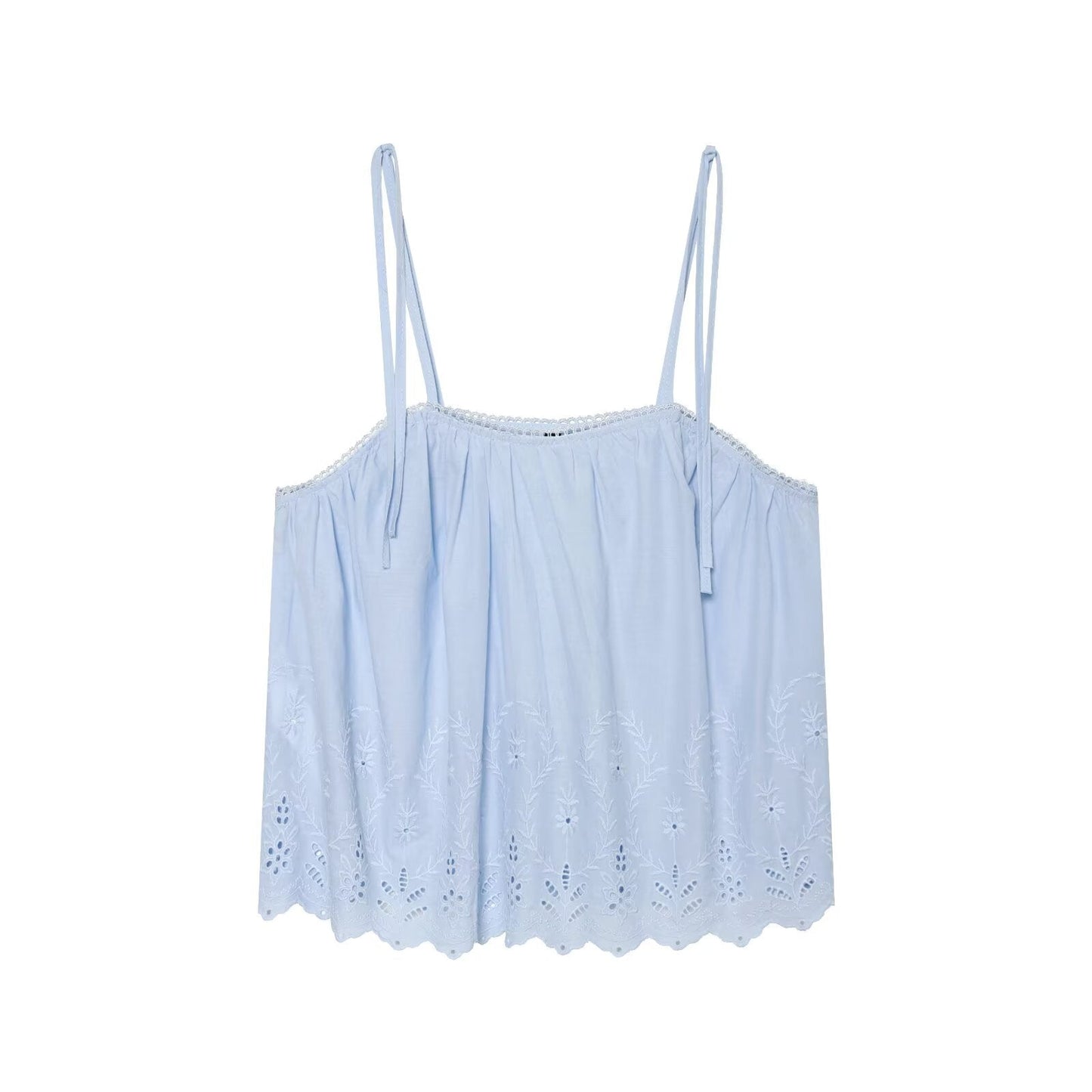 suit Women's 2 pieces embroidered suspender top+shorts