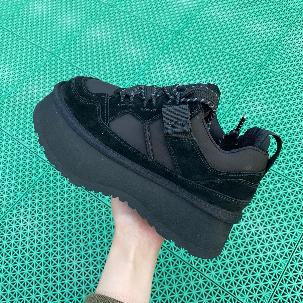 Women's new casual platform-raised lace-up shoes