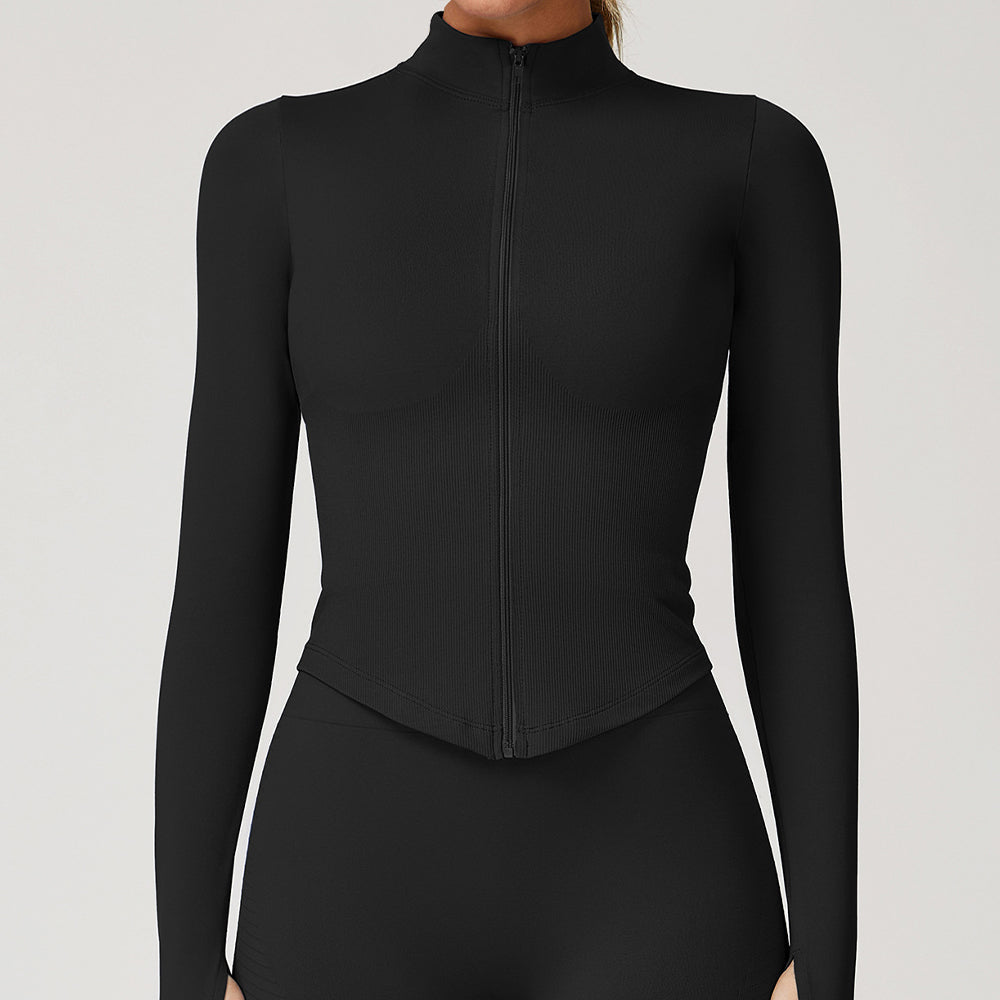 Women's new stand-up collar zipper coat tight-fitting quick-drying yoga clothes