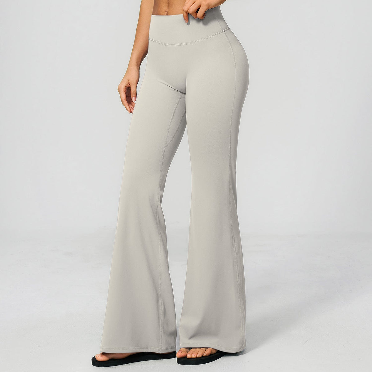 Women's new sanding yoga pants abdomen hip running fitness bell bottoms.