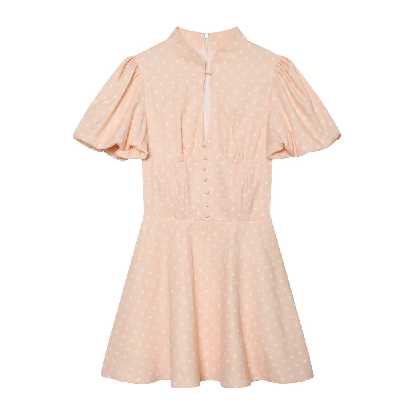 Women's bubble sleeve polka dot dress