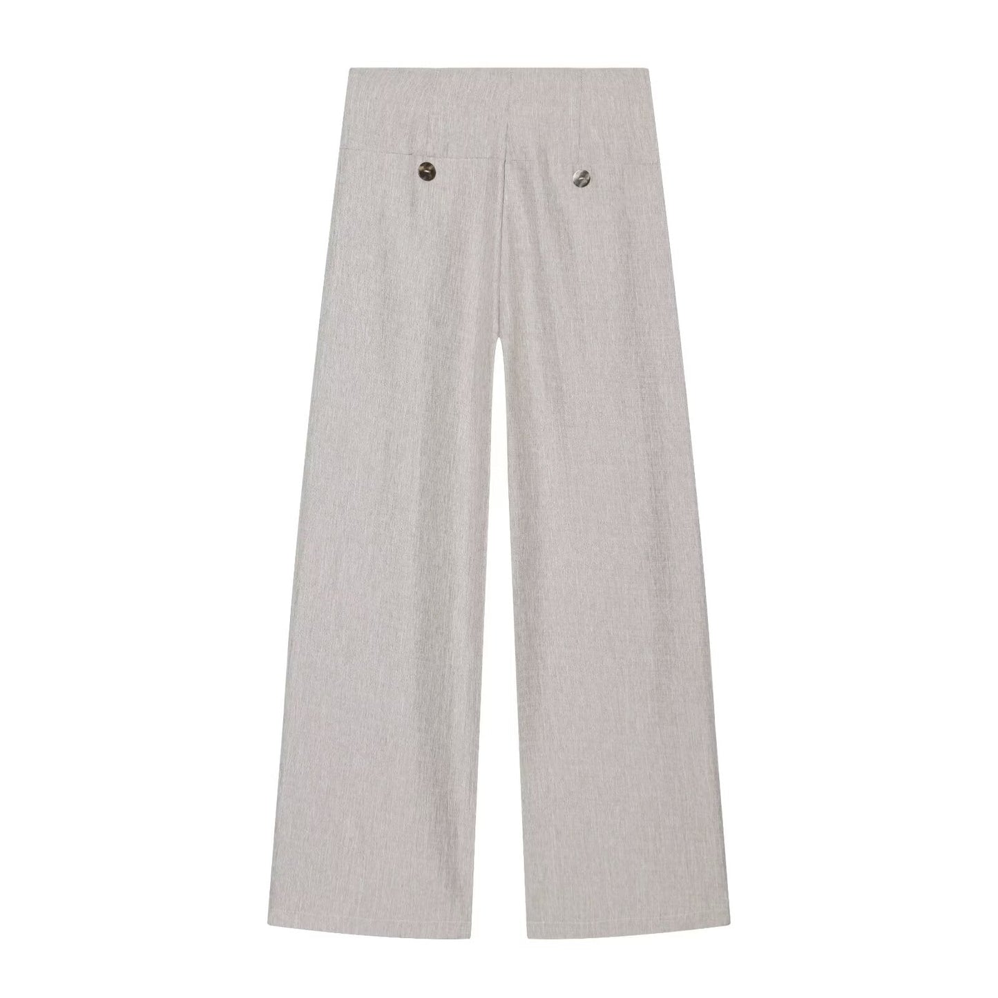 set woman 2 pieces casual linen blend pleated Blazer Coat +Pants