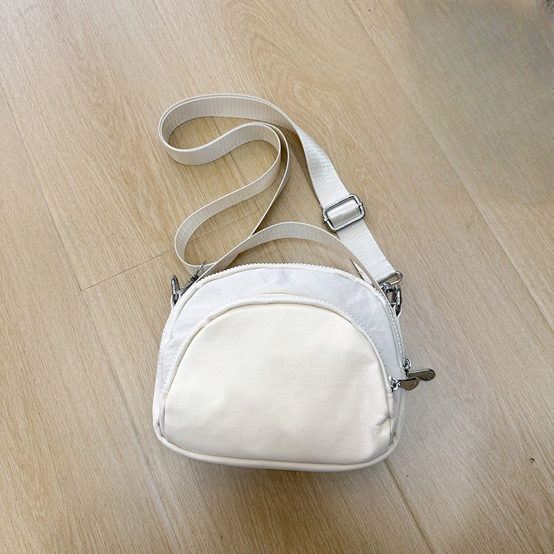 Women's three-layer shoulder bag small round Oxford cloth bag