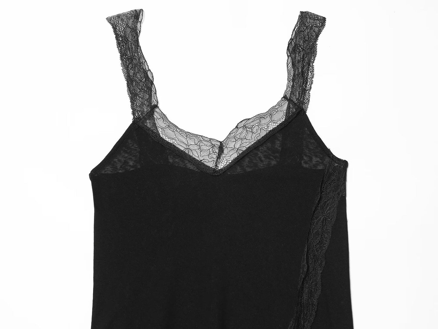 Women's lace asymmetrical cotton top