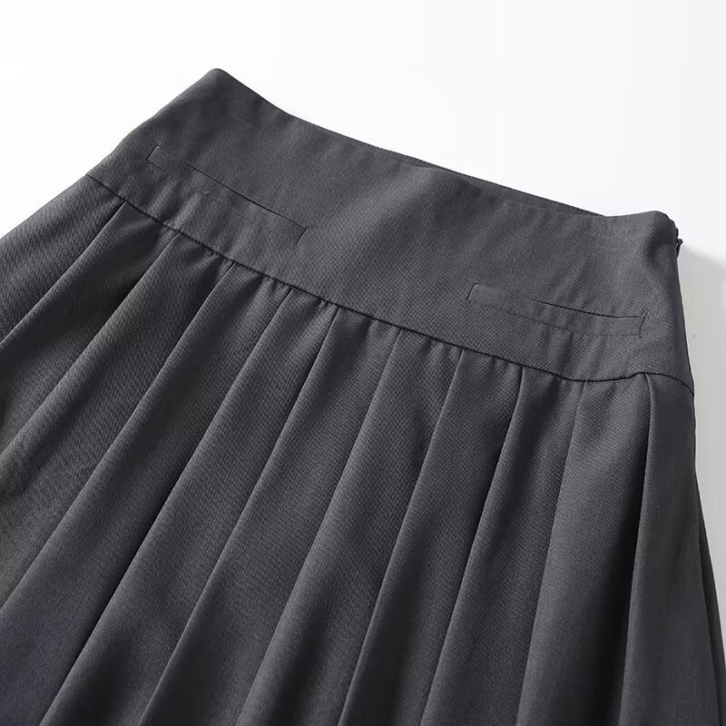 Women's comfortable casual pleated MIDI skirt