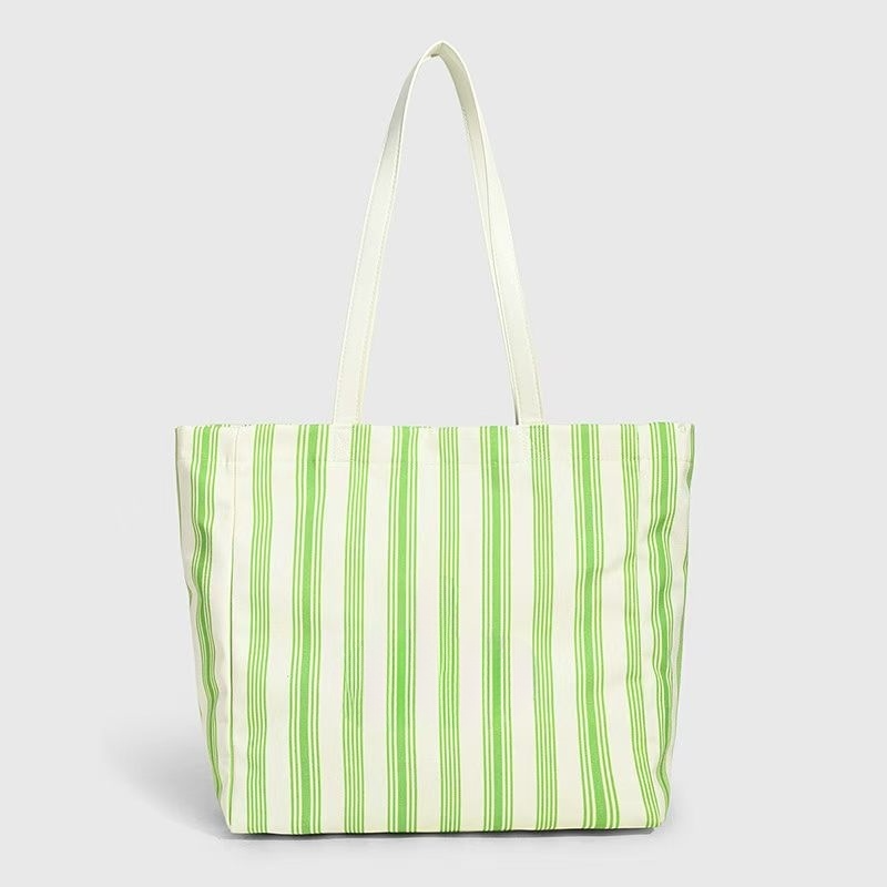 Women's new Joker large capacity striped shoulder handbag