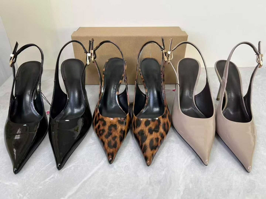 New style high-heeled stiletto shoes with a low-cut design and a back strap versatile women's shoes