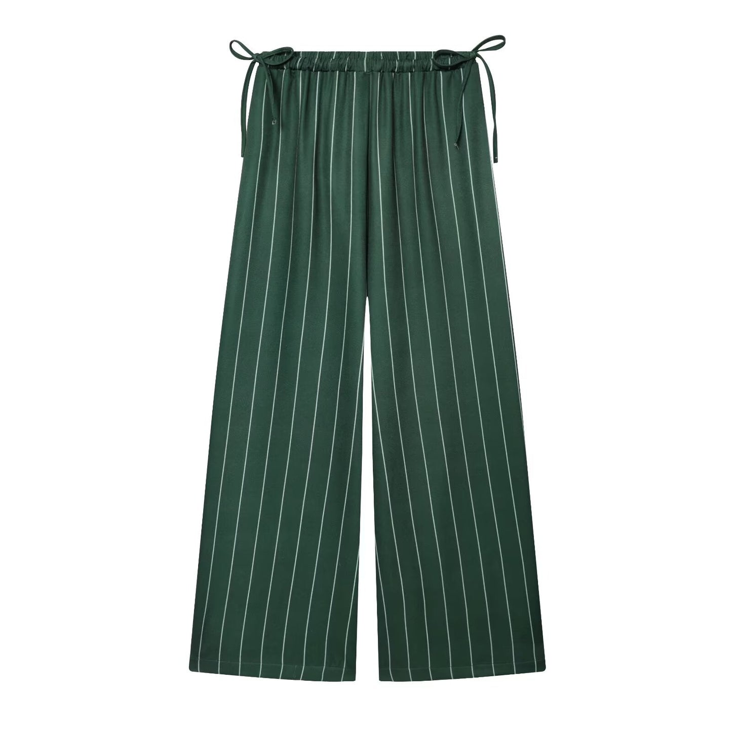 Women's loose linen blended striped pants