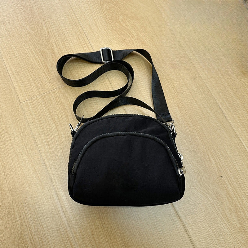 Women's three-layer shoulder bag small round Oxford cloth bag