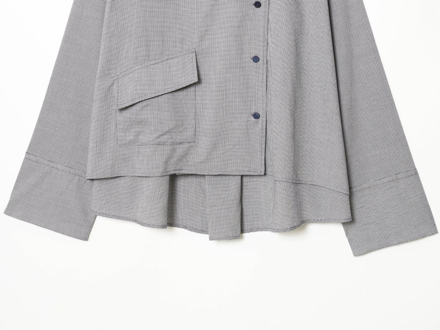Women's 2026 loose standing collar checkered shirt