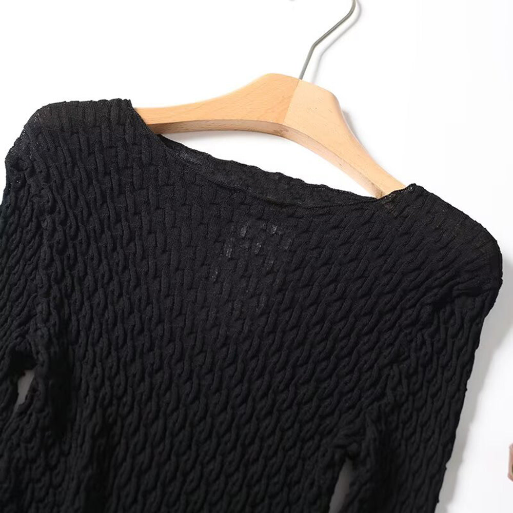 Women's slightly textured base knitted sweater