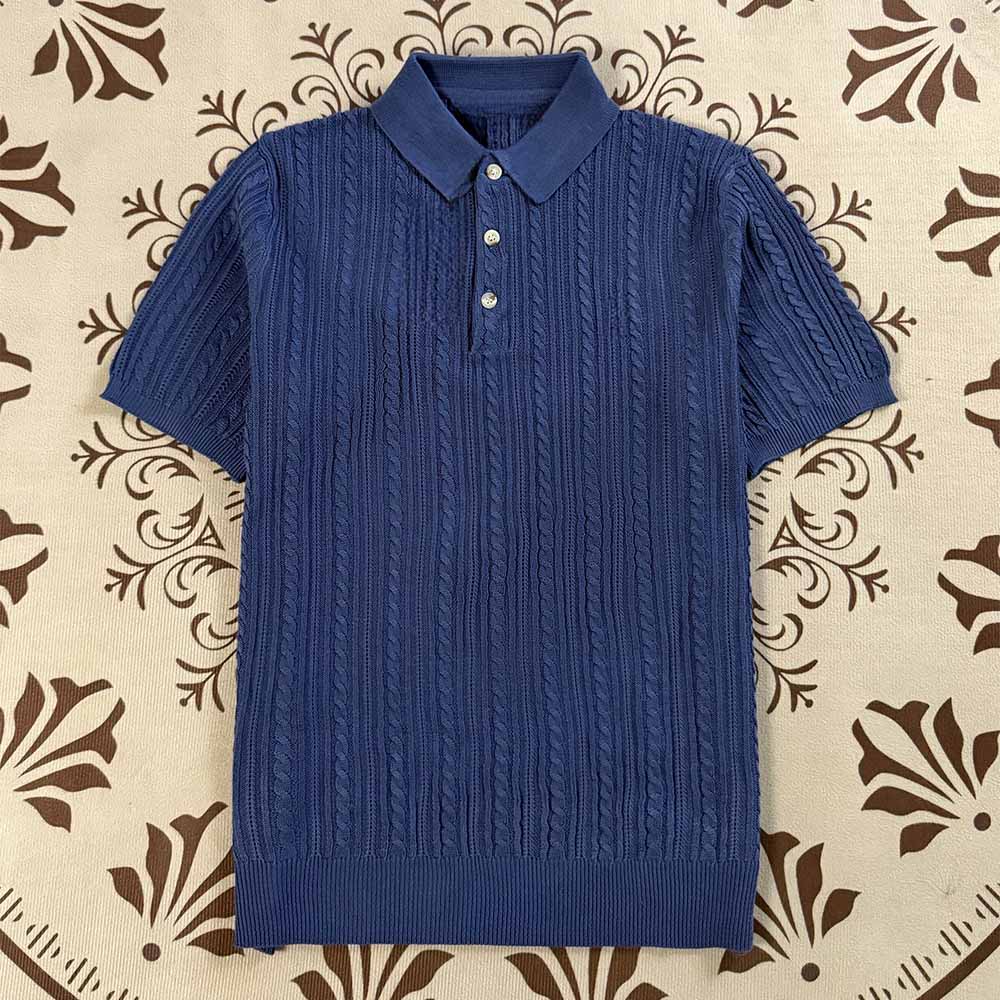 2026 Women's New Leisure Lapel Knitted Short Sleeve T-shirt