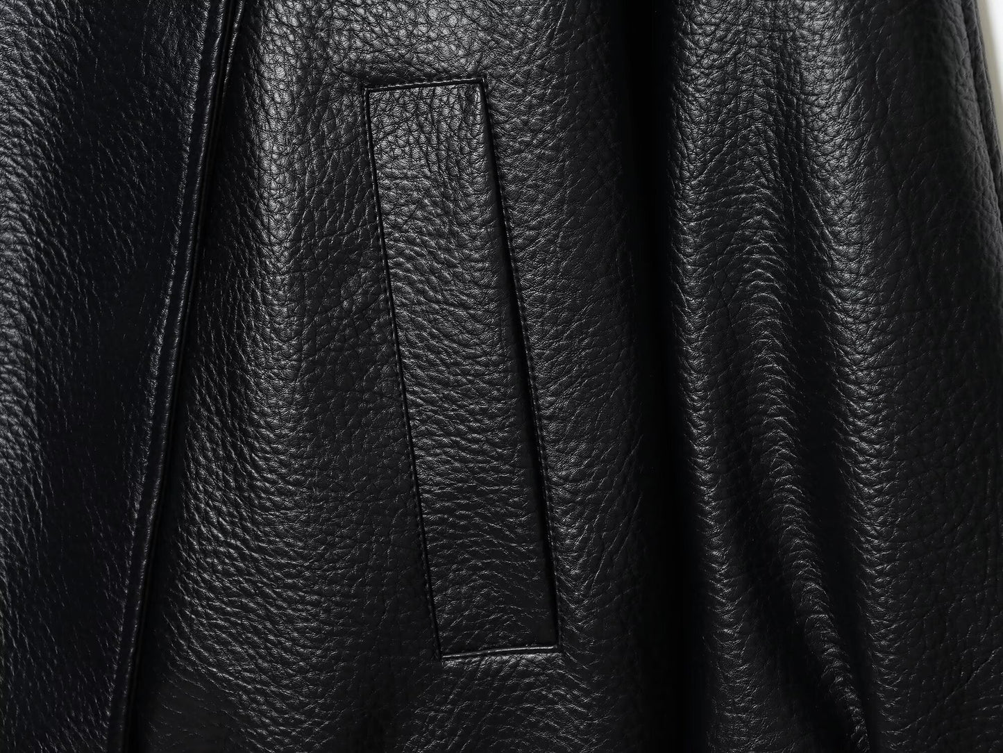 Women's new loose stand collar Faux Leather jacket Coat