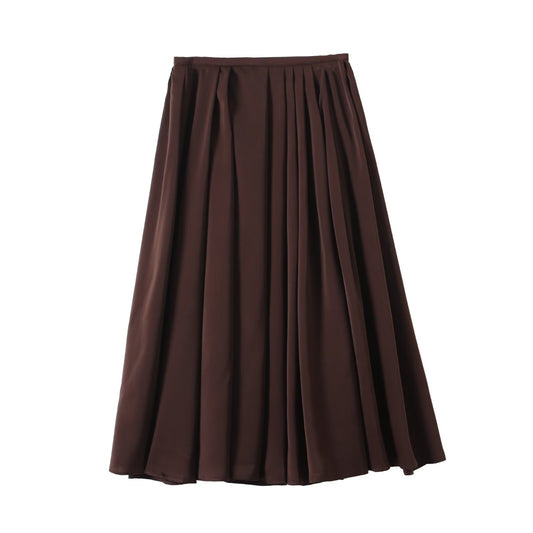Women's casual versatile pleated MIDI skirt