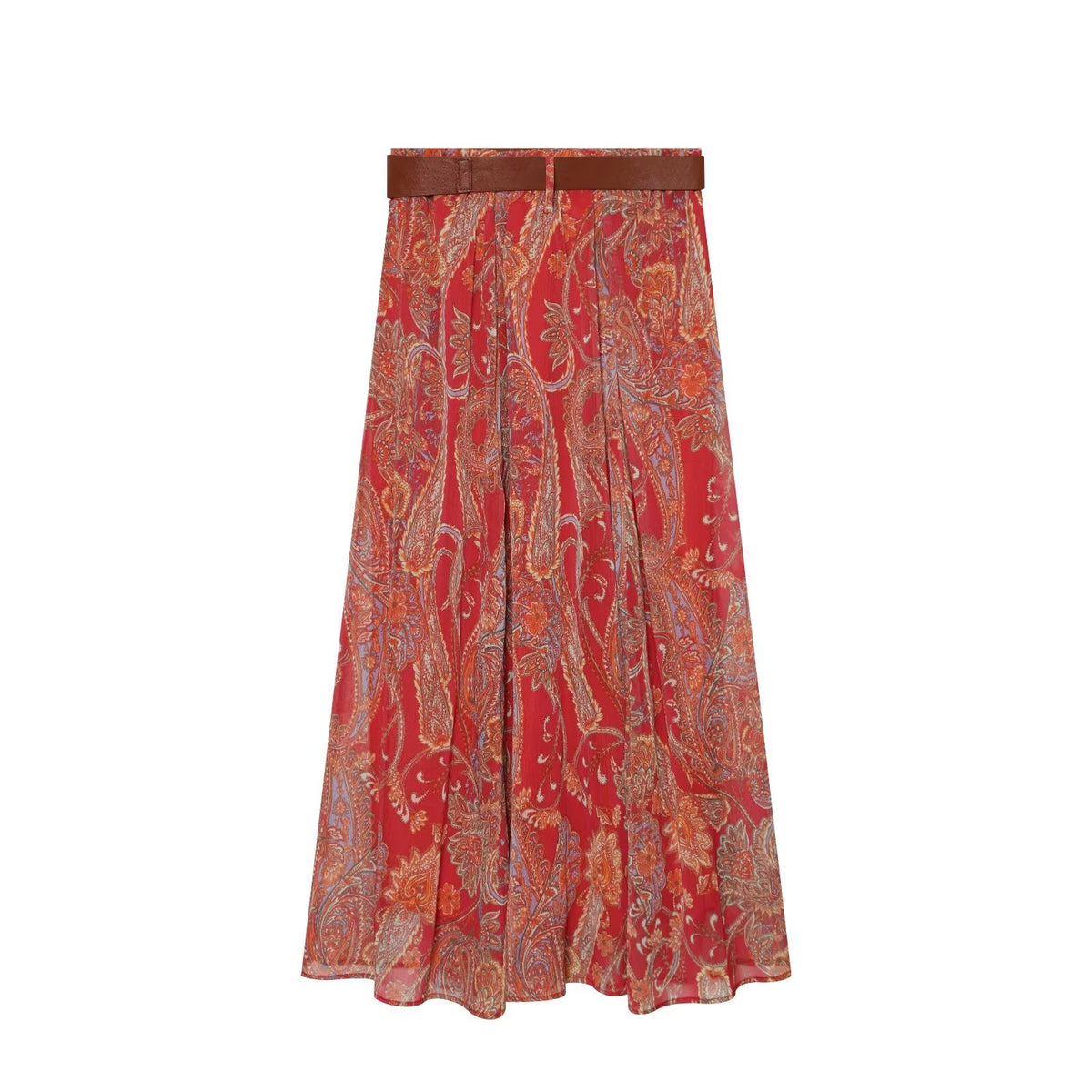 suit Women's 2 pieces printed hanging collar top+Skirts