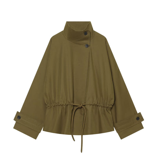 Women's with drawstring loose parka Coat