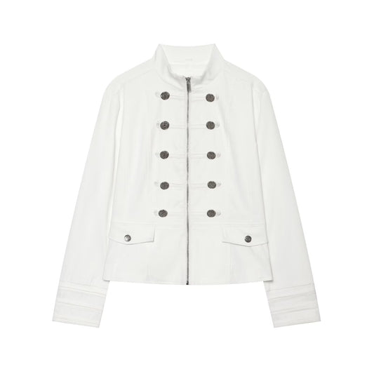 Women's standing collar breasted decorative Blazer Coat