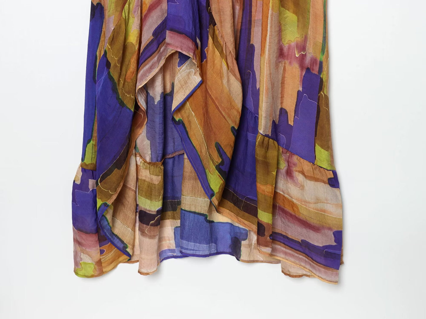 Women's asymmetric hem printed dress