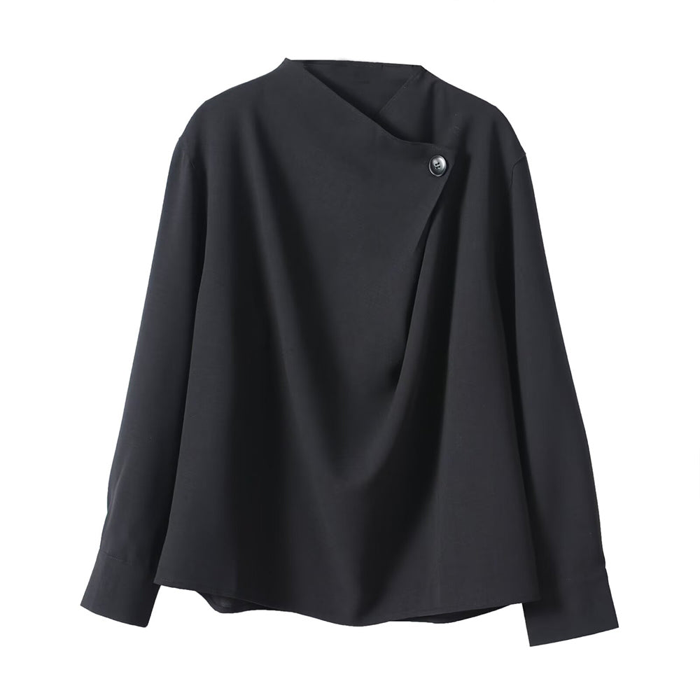 Women's Chinese style long sleeved button up shirt
