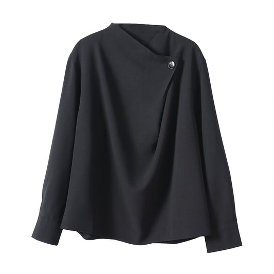 Women's Chinese style long sleeved button up shirt