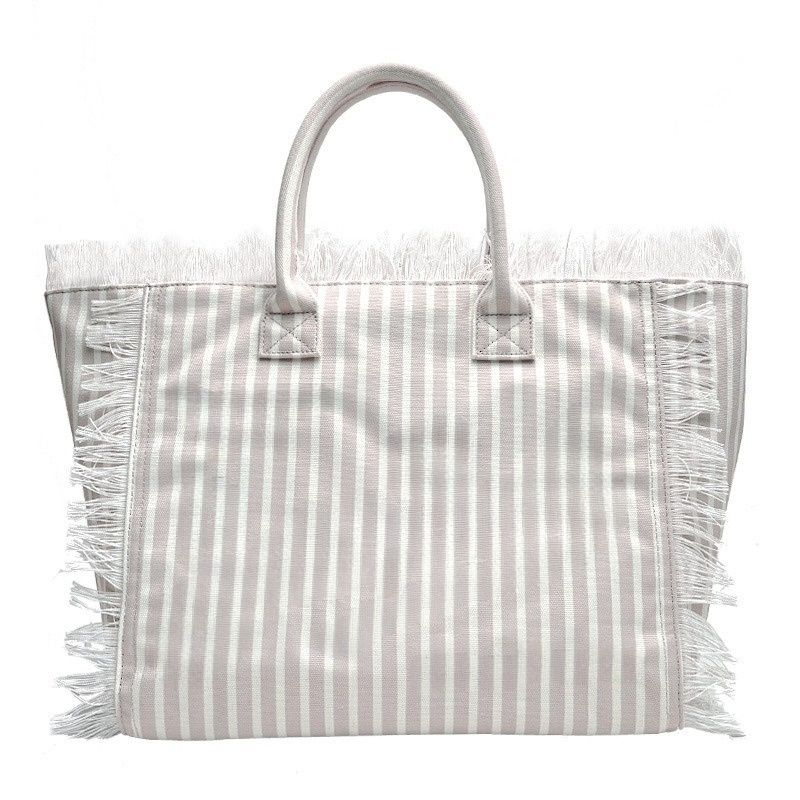 Women's new beach canvas tassel embroidered handbag