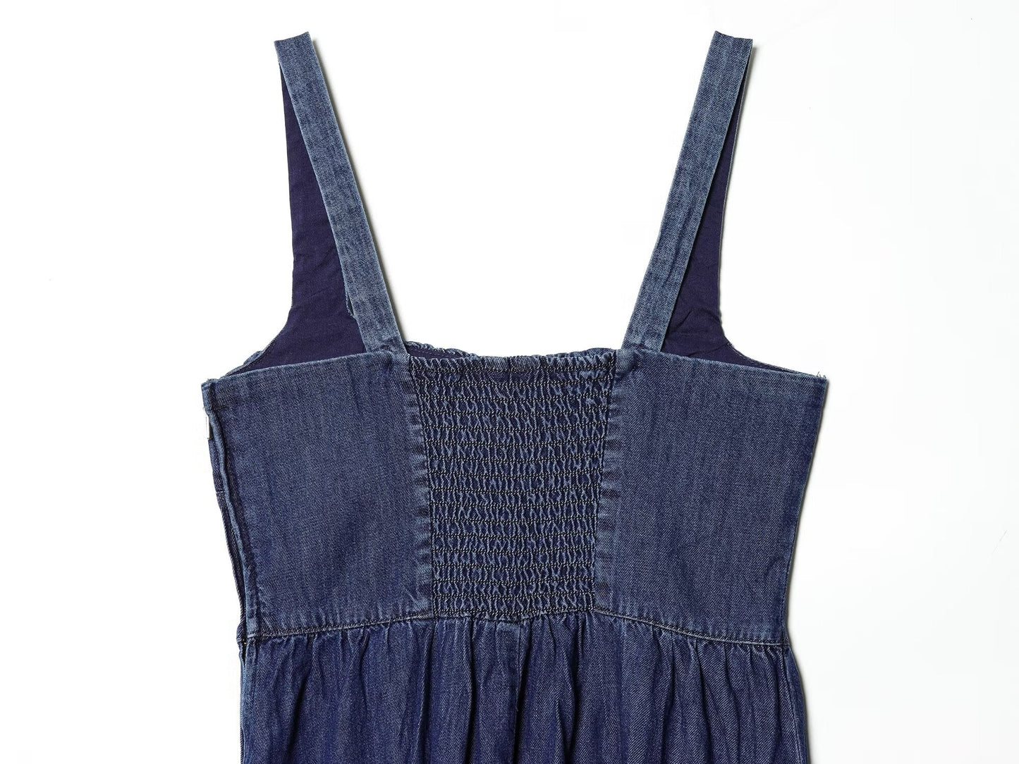 Women's sleeveless backless denim MIDI dress