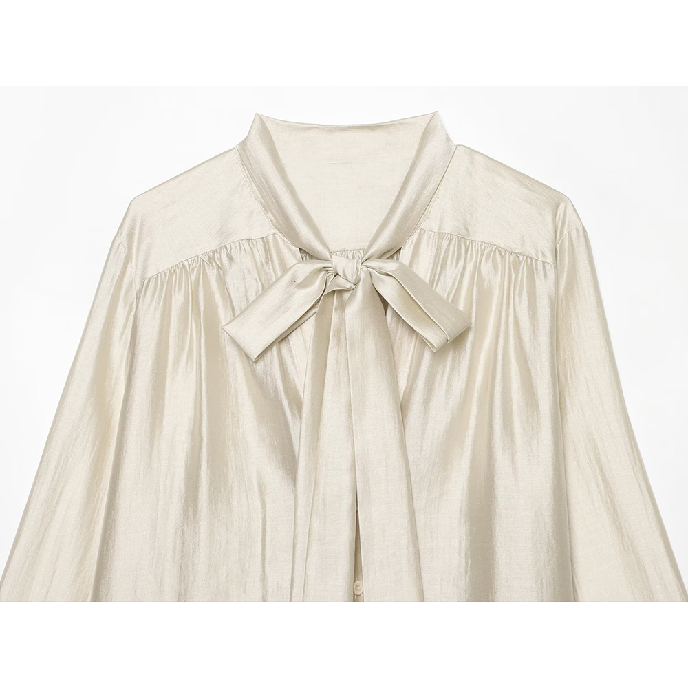 Women's scarf decoration loose V-neck shirt