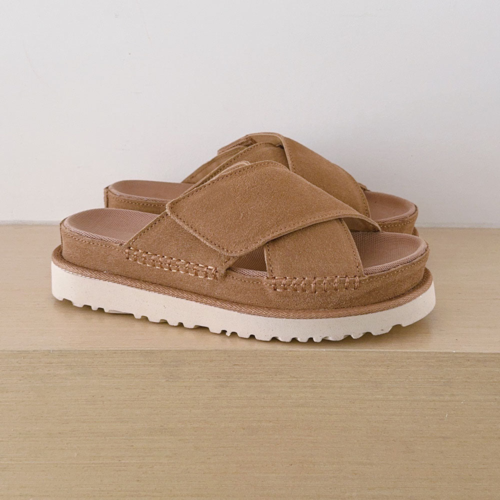 Women's 2026 new cross hook and loop platform slippers