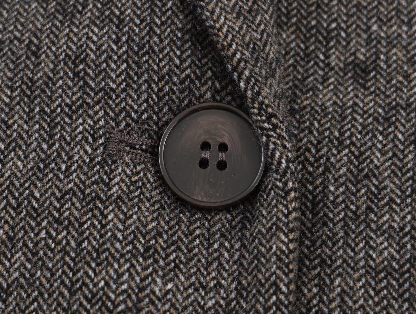 Women's loose herringbone wool blend Blazer Coat