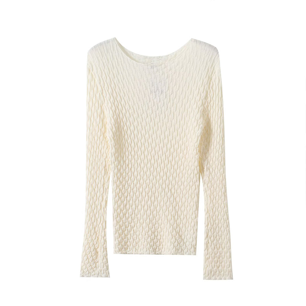 Women's slightly textured base knitted sweater