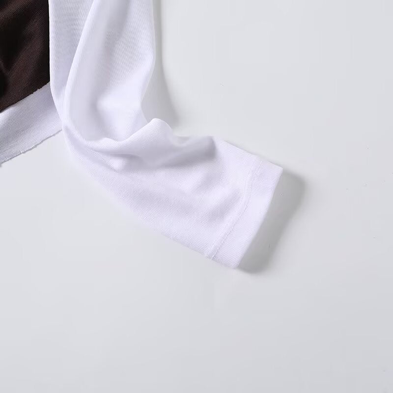 Women's patchwork Fake two styles O Neck T-shirt