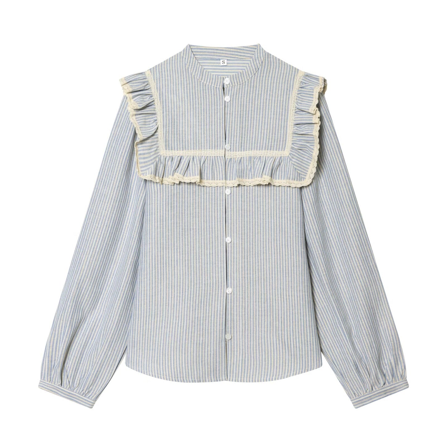 Women's metallic layered decorative striped shirt