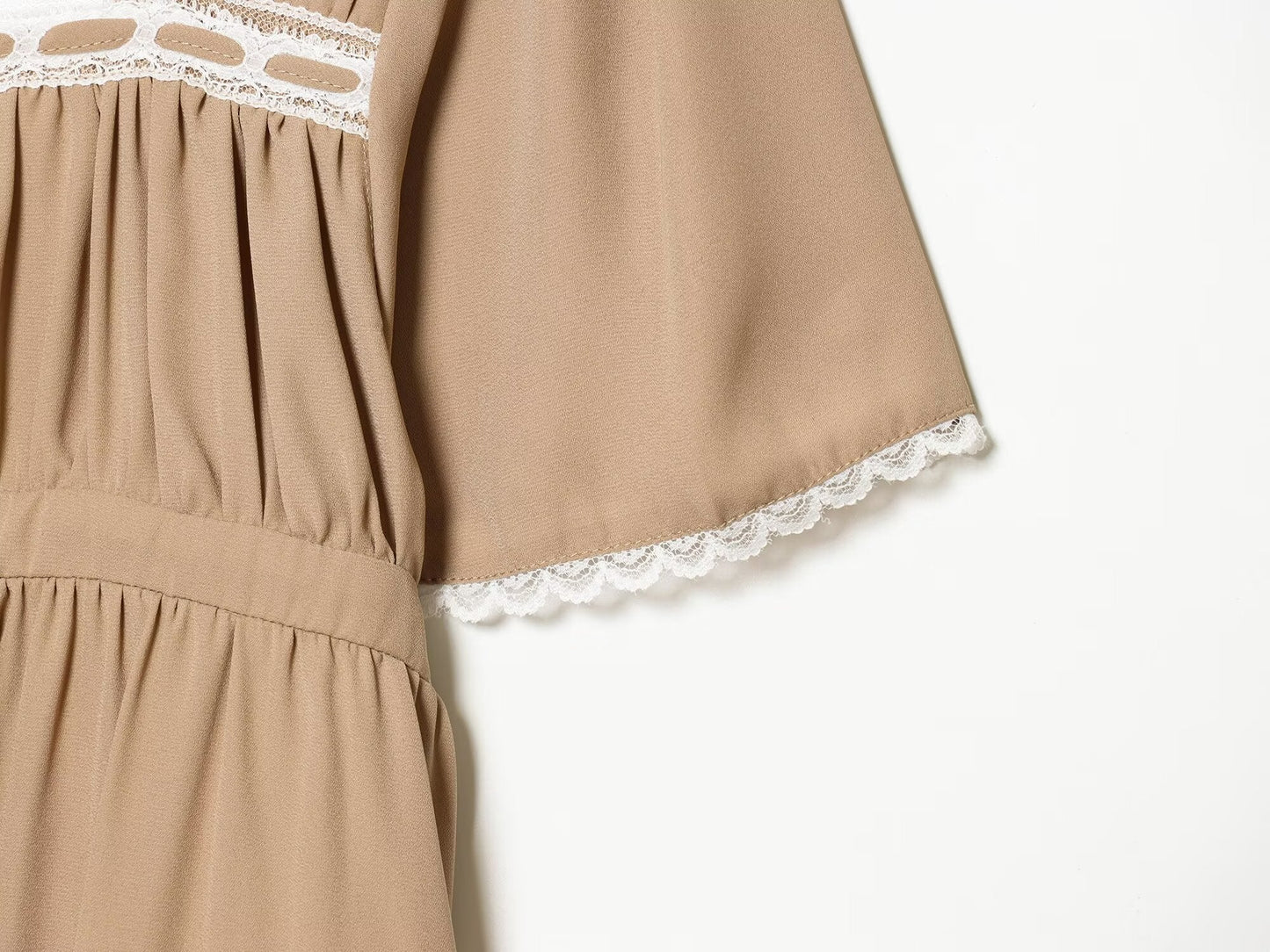Women's short sleeved patchwork lace dress