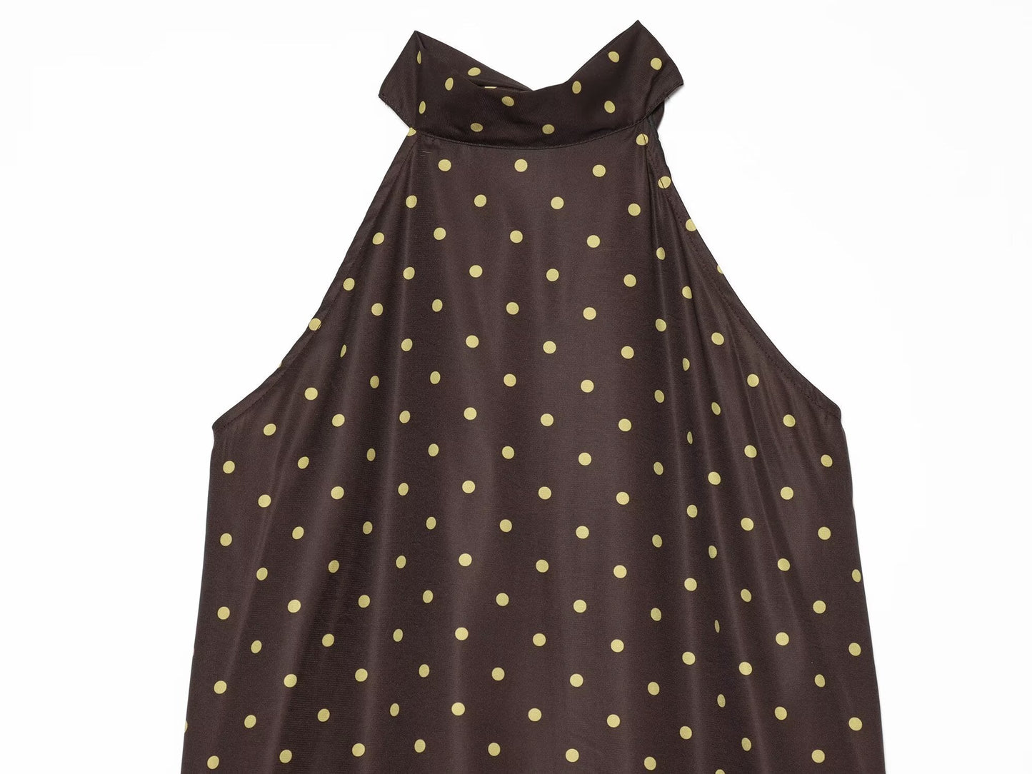 Women's polka dot hanging neck MIDI dress