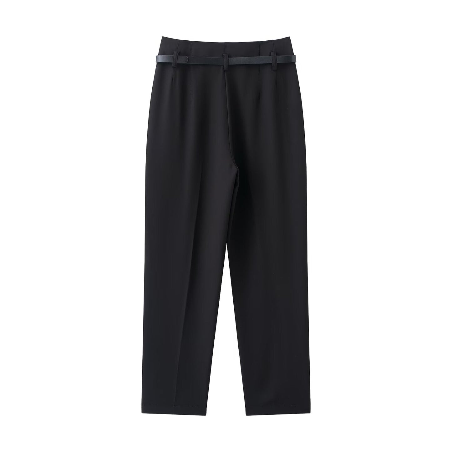 Women's With Belt casual straight high waisted pants