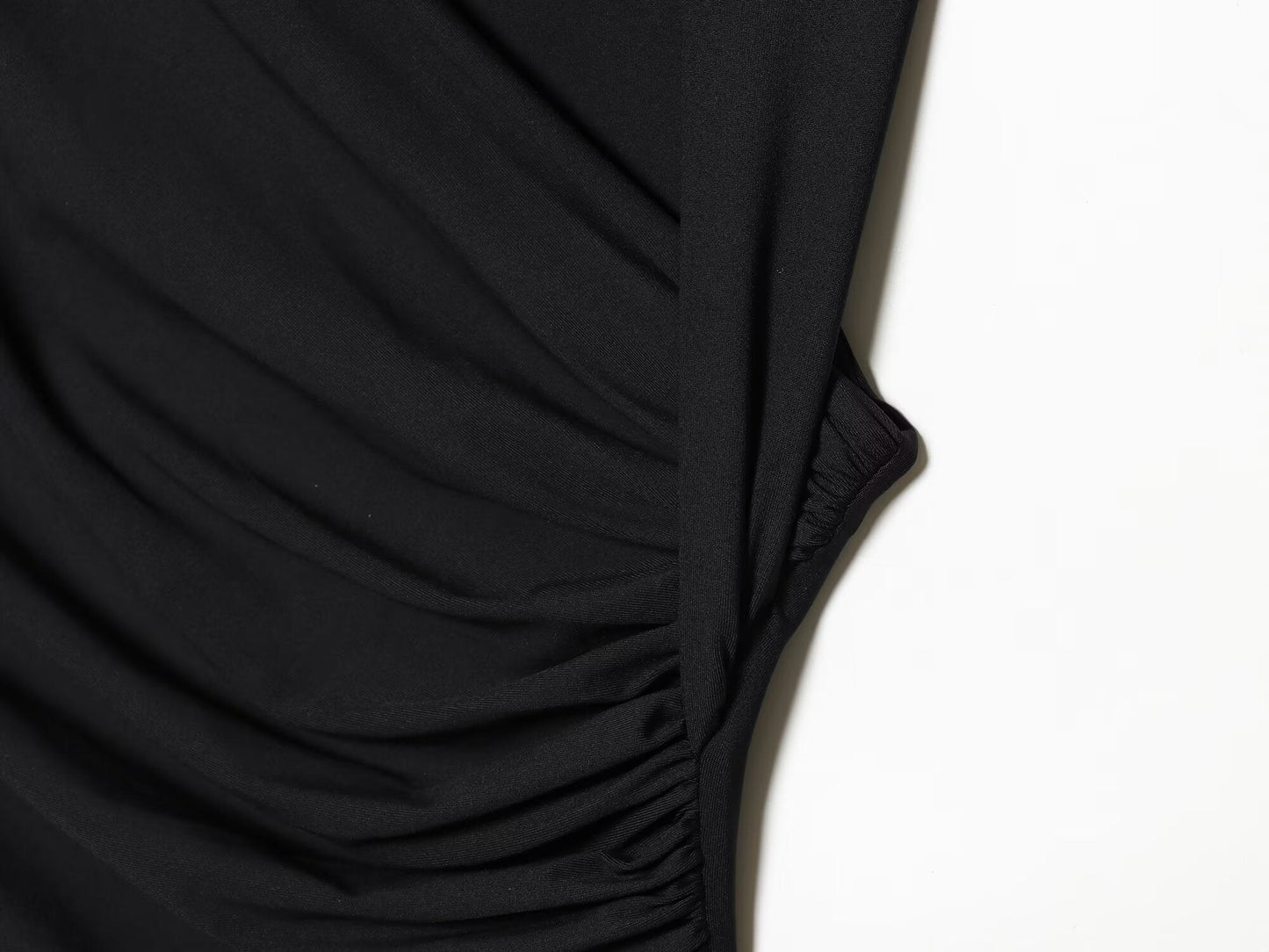 Women's pleated decorative elastic slim MIDI dress
