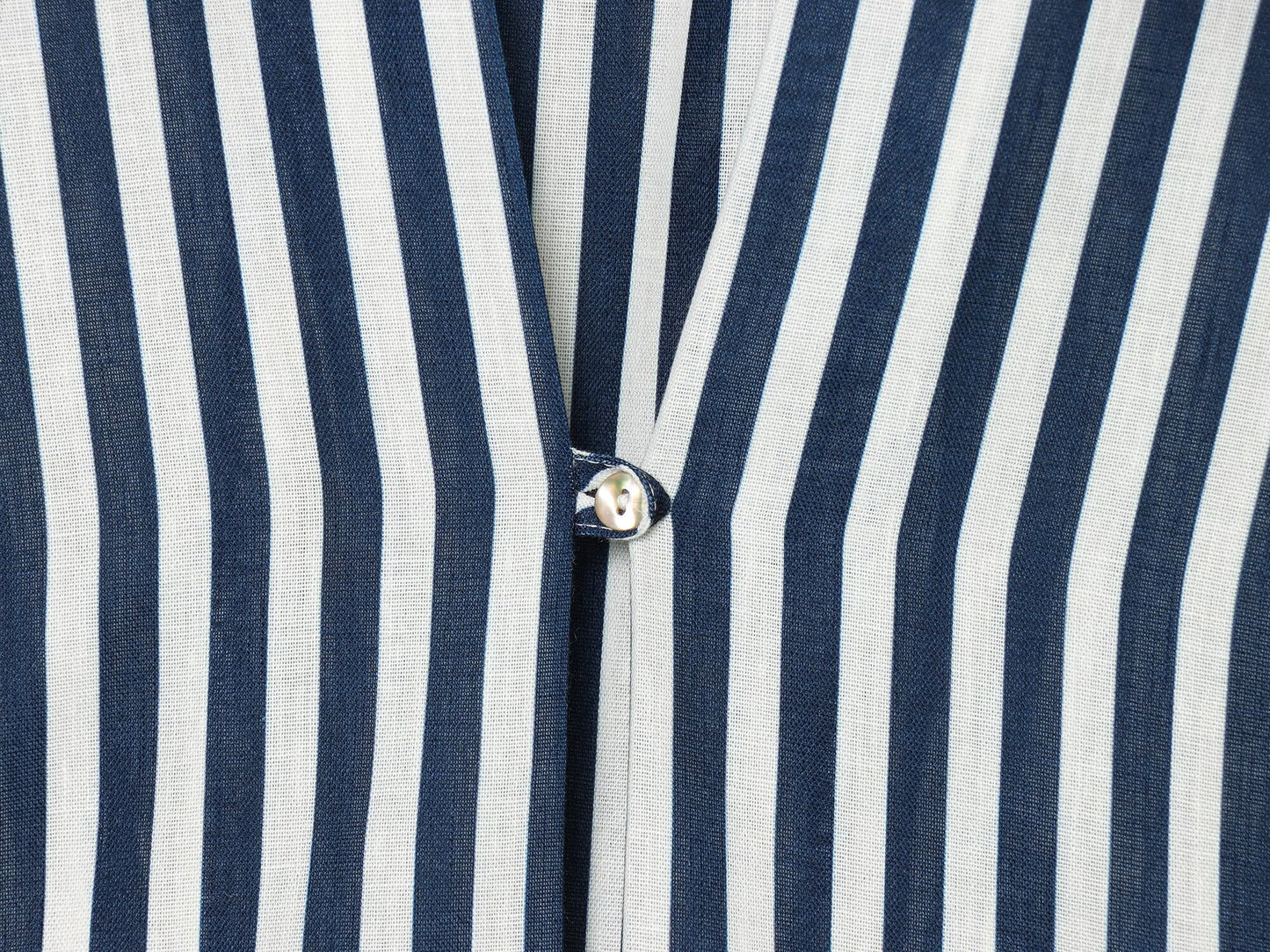 Women's bubble sleeve linen striped shirt