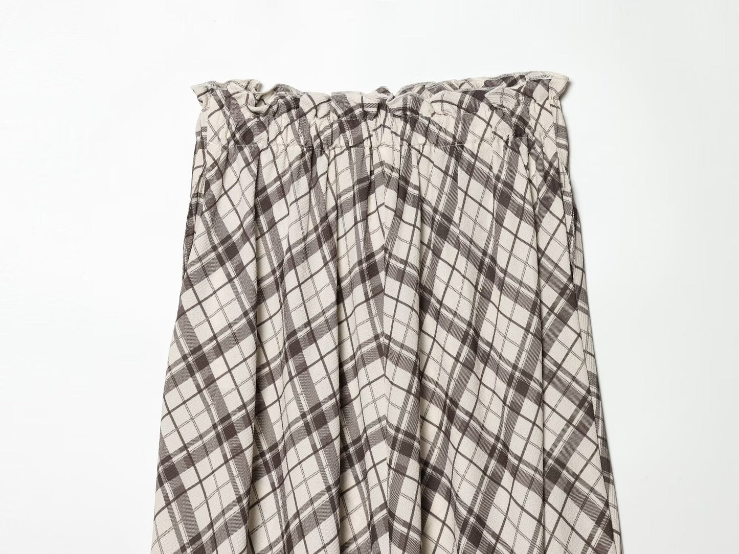 Women's casual versatile plaid MIDI skirt