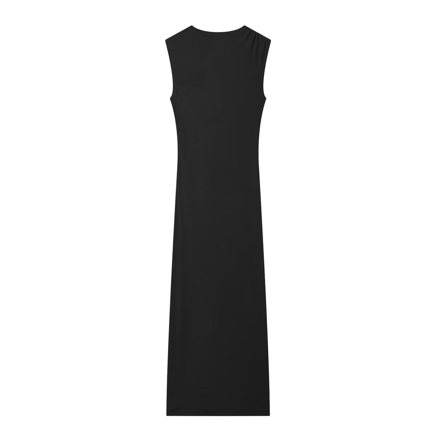 Women's pleated decorative elastic slim MIDI dress