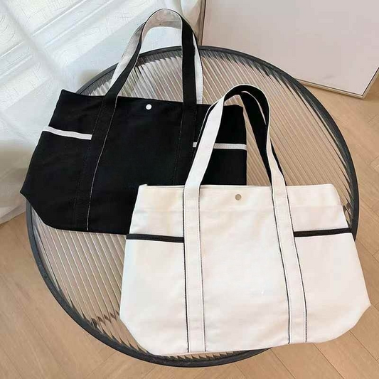 2025 New Casual Joker Multi-pocket Design Canvas Handbag Tote Bag Yoga Bag