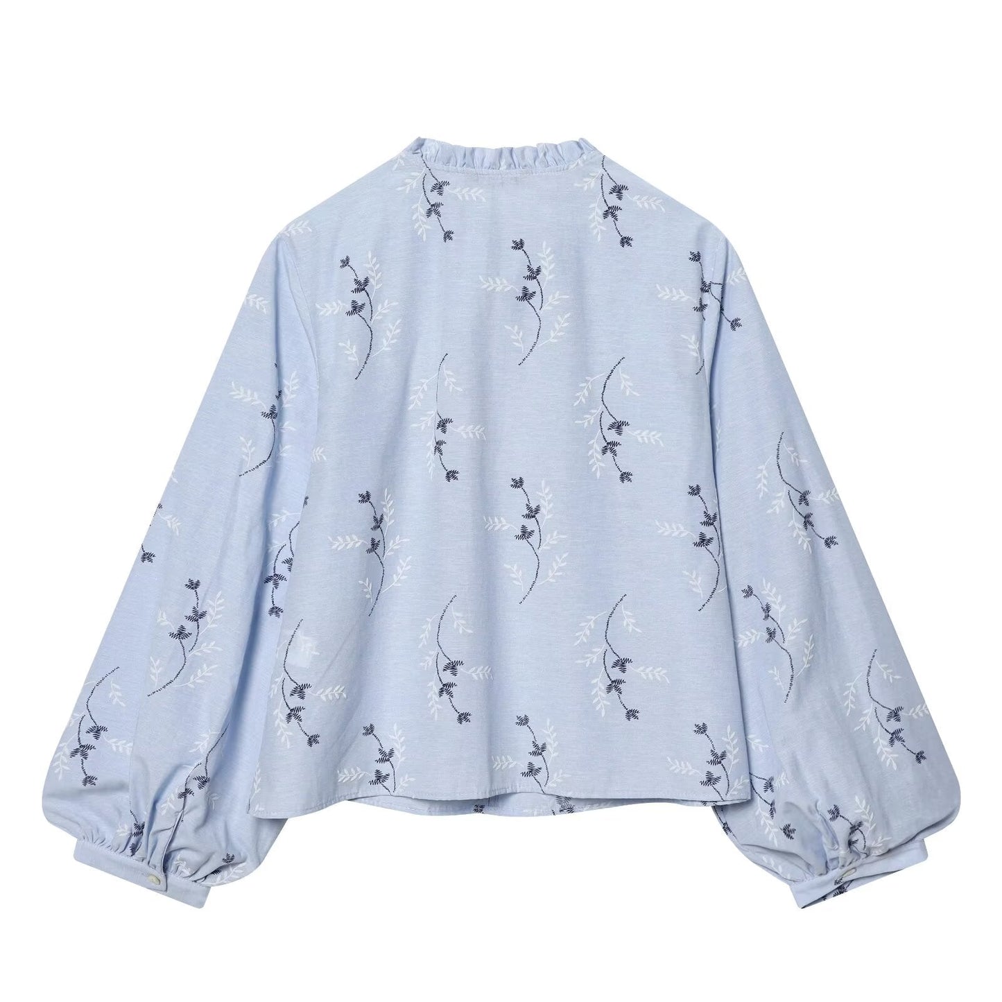 Women's pressed glue embroidered printed shirt