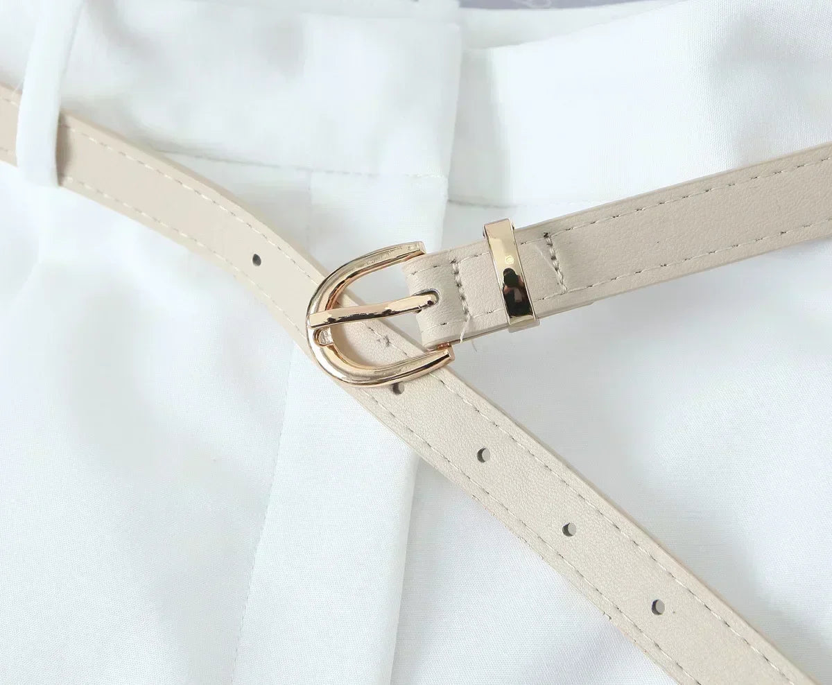 Women's New Chic Fashion Belt Decoration Casual Versatile Pleated Shorts Retro High Waist Side Pocket Women's Shorts