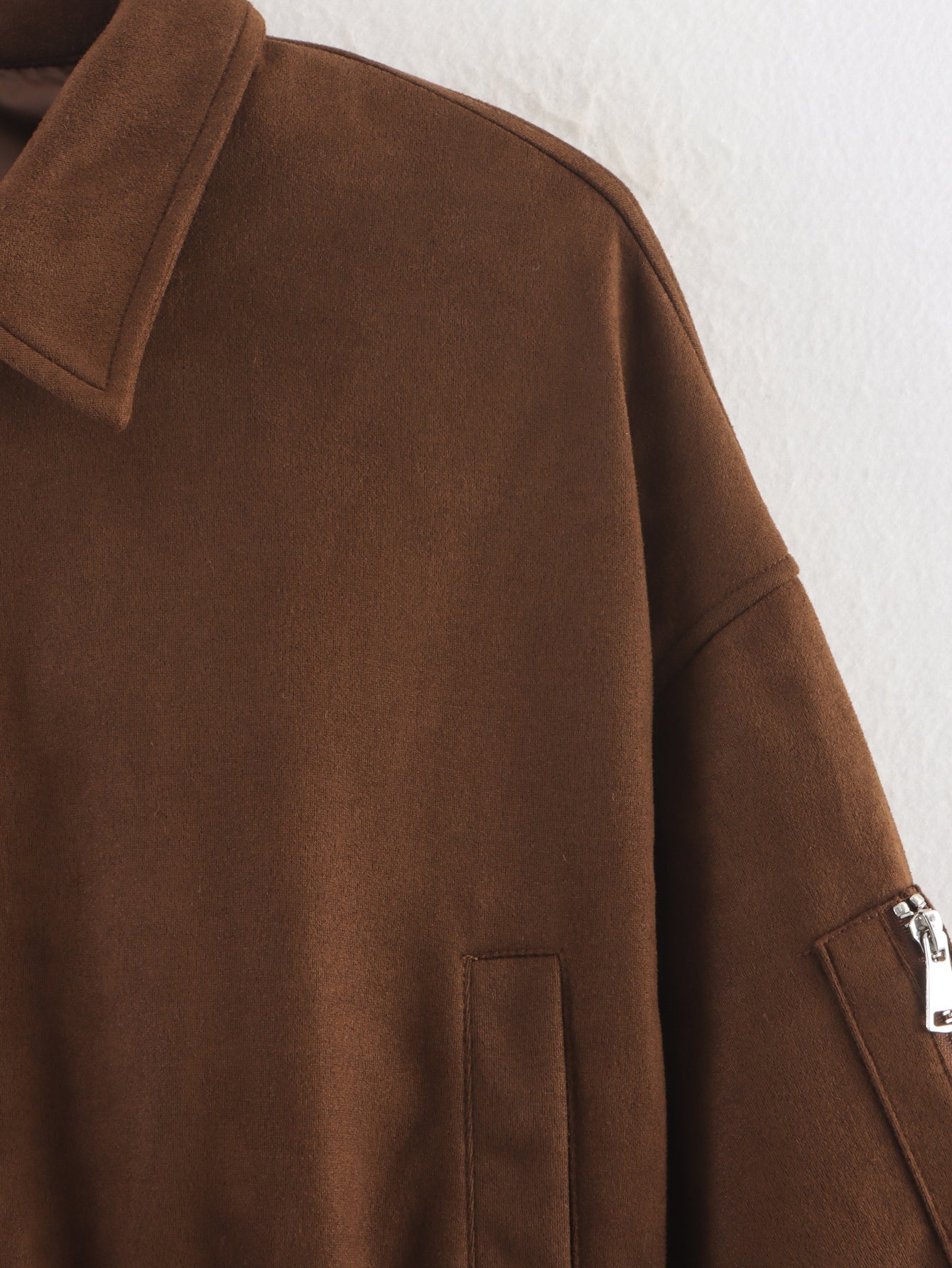 Women 2025 New Suede bomber jacket