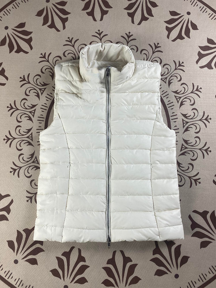 Women 2025 Winter New Zippered sleeveless vest with pockets