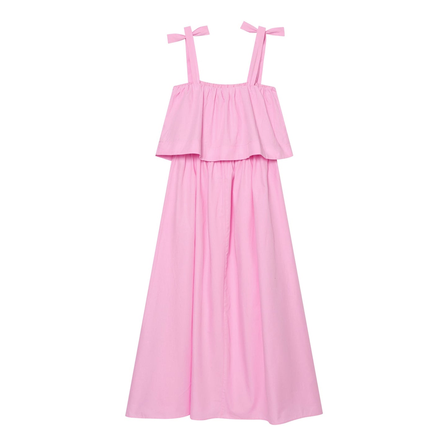 Women's bow decoration poplin MIDI dress