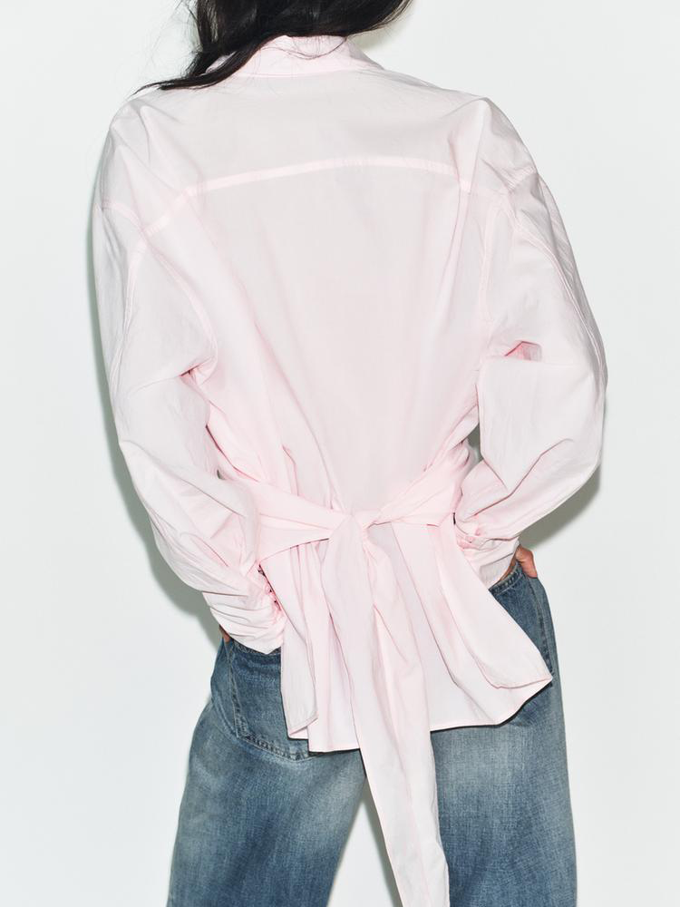 Women's bow decoration loose shirt