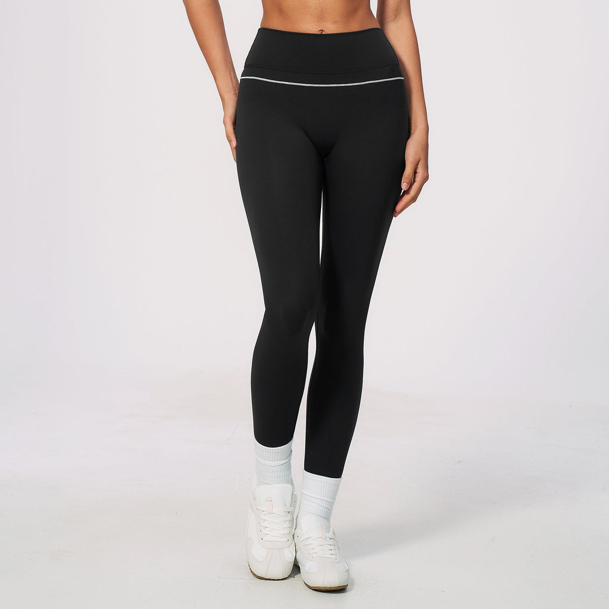 Women's new sanded breathable belly lift hip exercise yoga pants