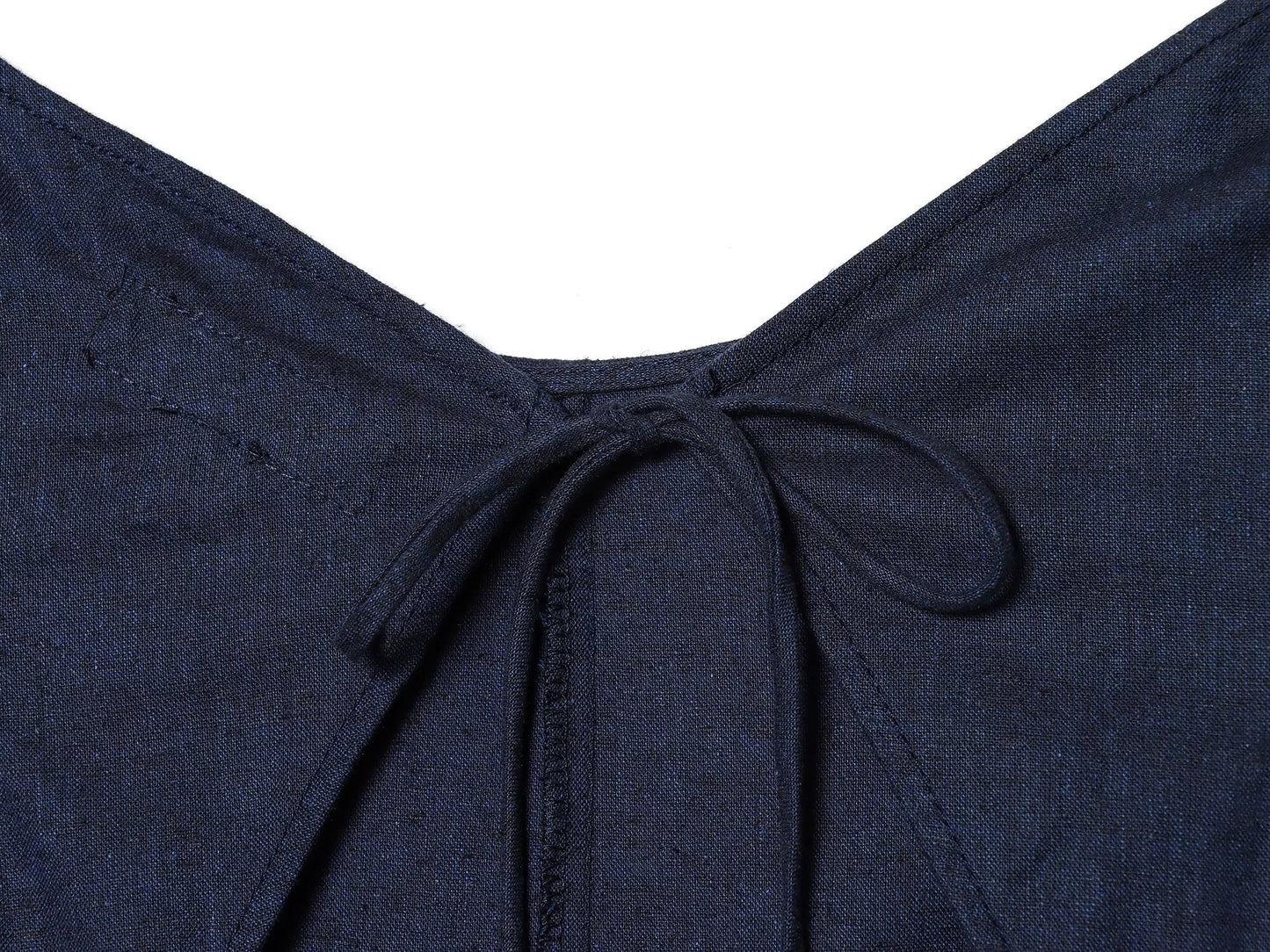 Women's backless linen blended MIDI dress