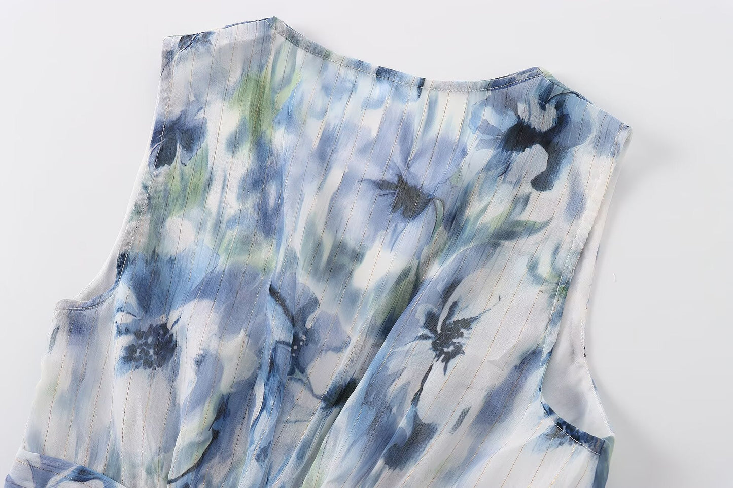 Women's Open Design Metallic Line Printed Dress