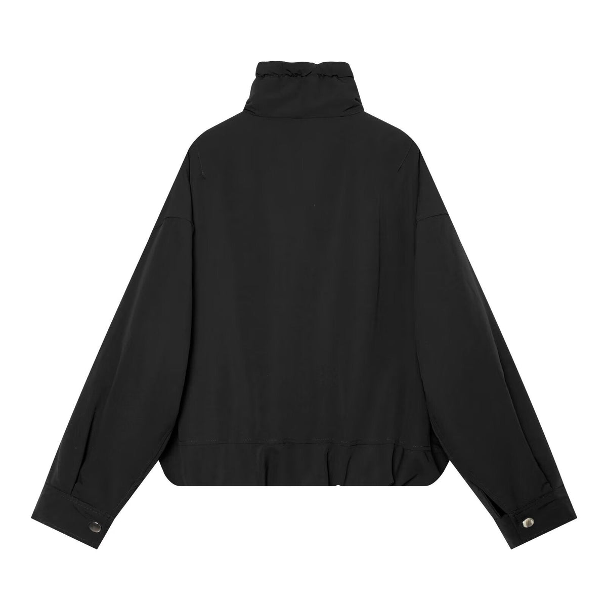 Women's drawstring decorative stand collar cotton jacket